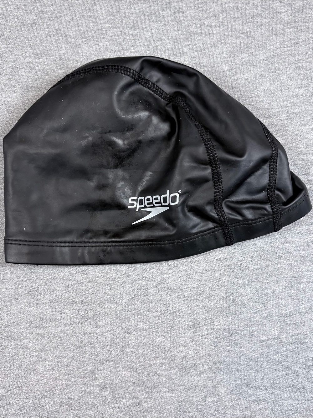 Speedo Black Swim Cap‎ with White Logo